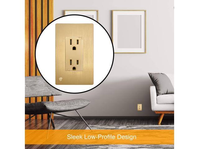 Screwless Decorator Wall Plate Outlet Cover, 1-Gang G75830