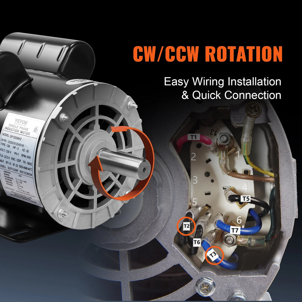 5HP 230V 22 Amps 3450RPM Air Compressor Electric Motor G71065
