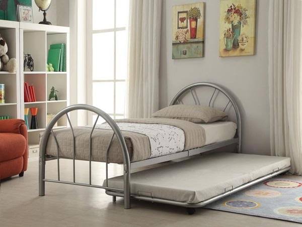 Trundle Twin Silver Metal Tube F158908