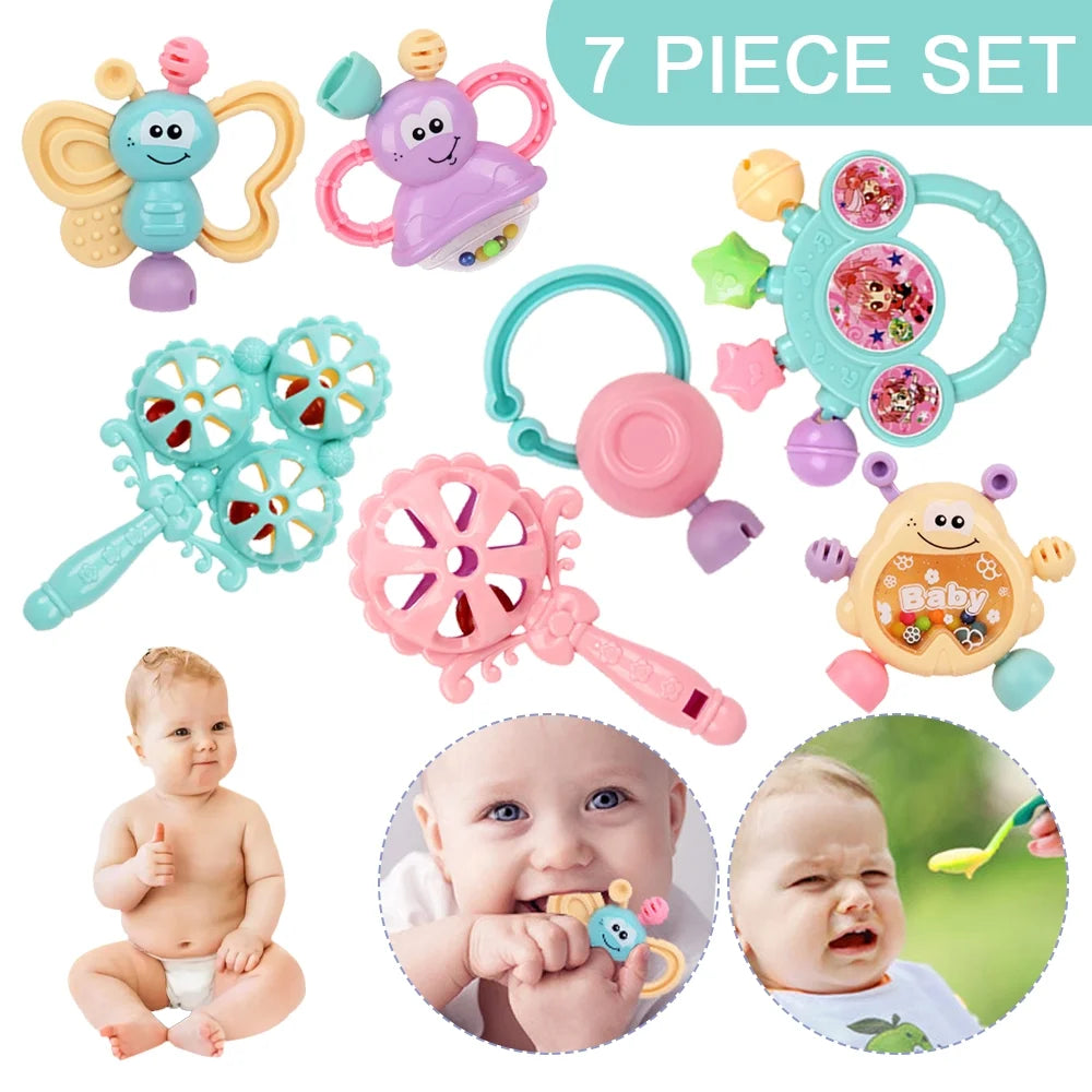 7Pcs Baby Rattles Toy Set E95508