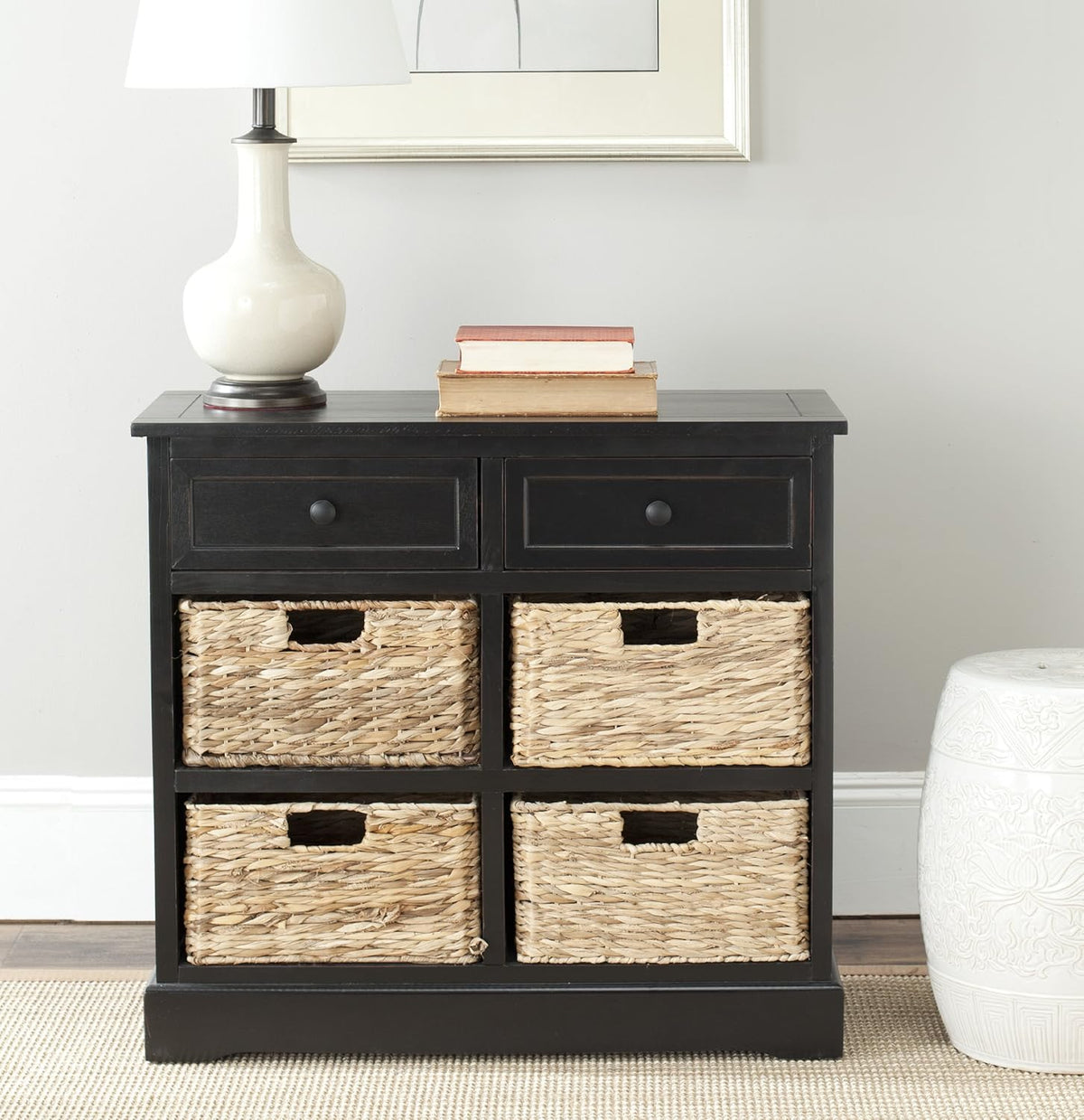 Brown Wicker Basket Storage Unit B40817