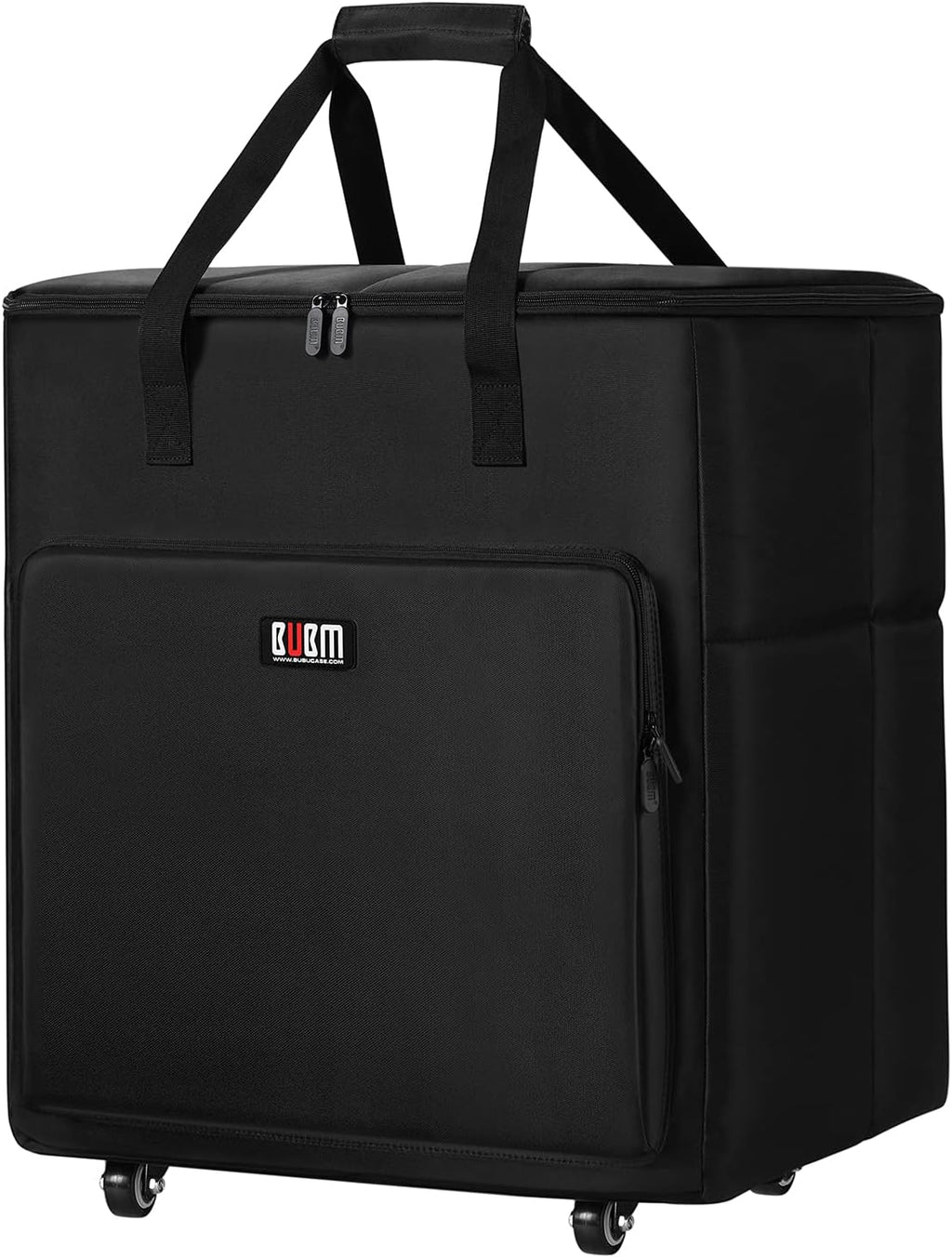 Black Desktop Computer Tower PC Carrying Case Travel Storage Bag with Wheels O9742