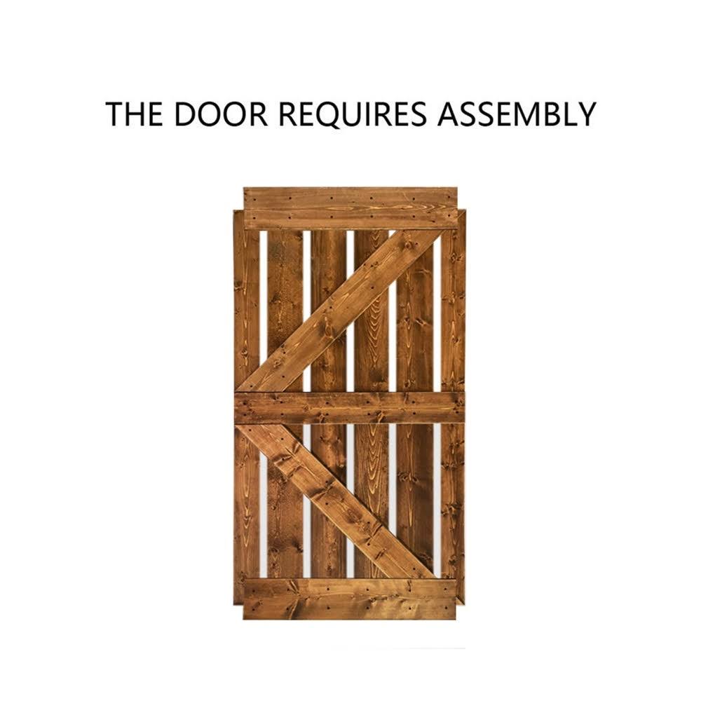 Solid White Stained Knotty Pine Wood Interior Sliding Barn Door with Hardware Kit L187