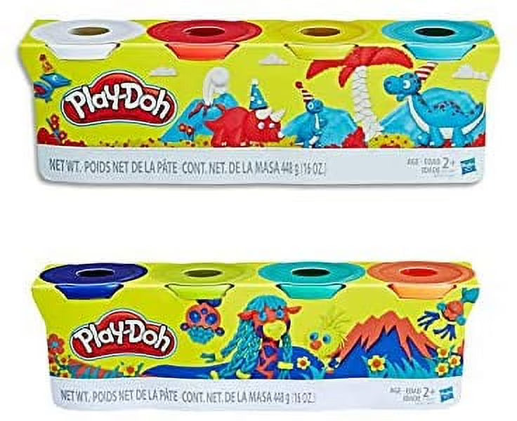 Play Doh Compound Bundle Classic Colors 4 Pack + Wild Colors 4 Pack L956313