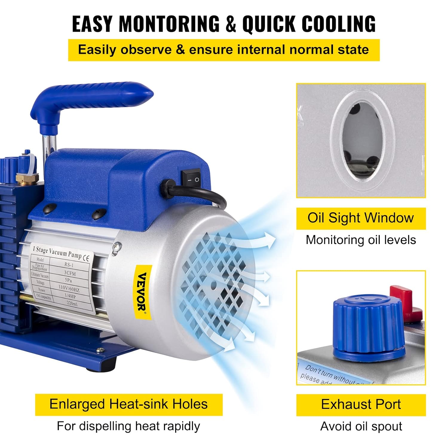 3CFM Single Stage 1/4HP Vacuum Pump with 1 Gallon Vacuum Degassing Chamber K88406