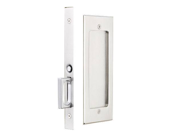 Satin Nickel Rectangular Pocket Door Mortise Set W1055