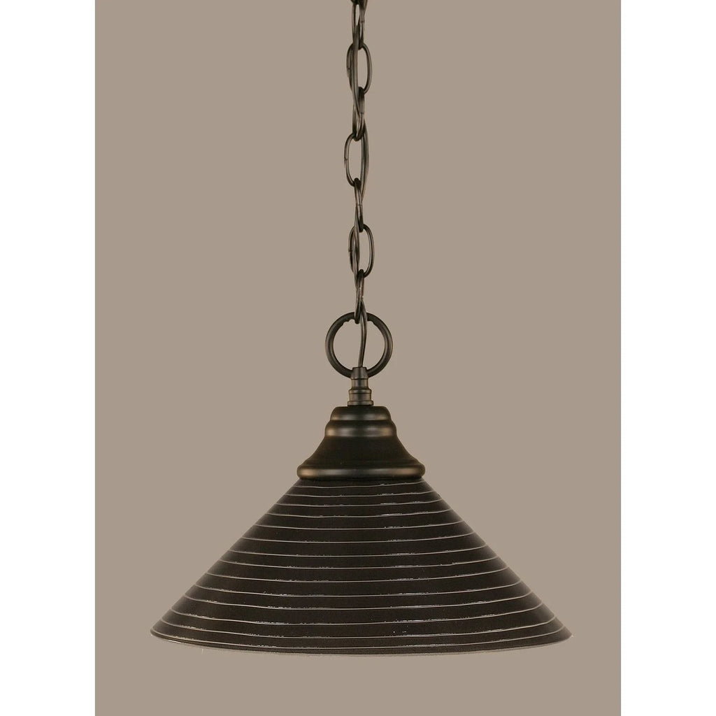 One Light Chain Hung Pendant Matte Black Finish with Gold Champagne Crystal Glass K959912