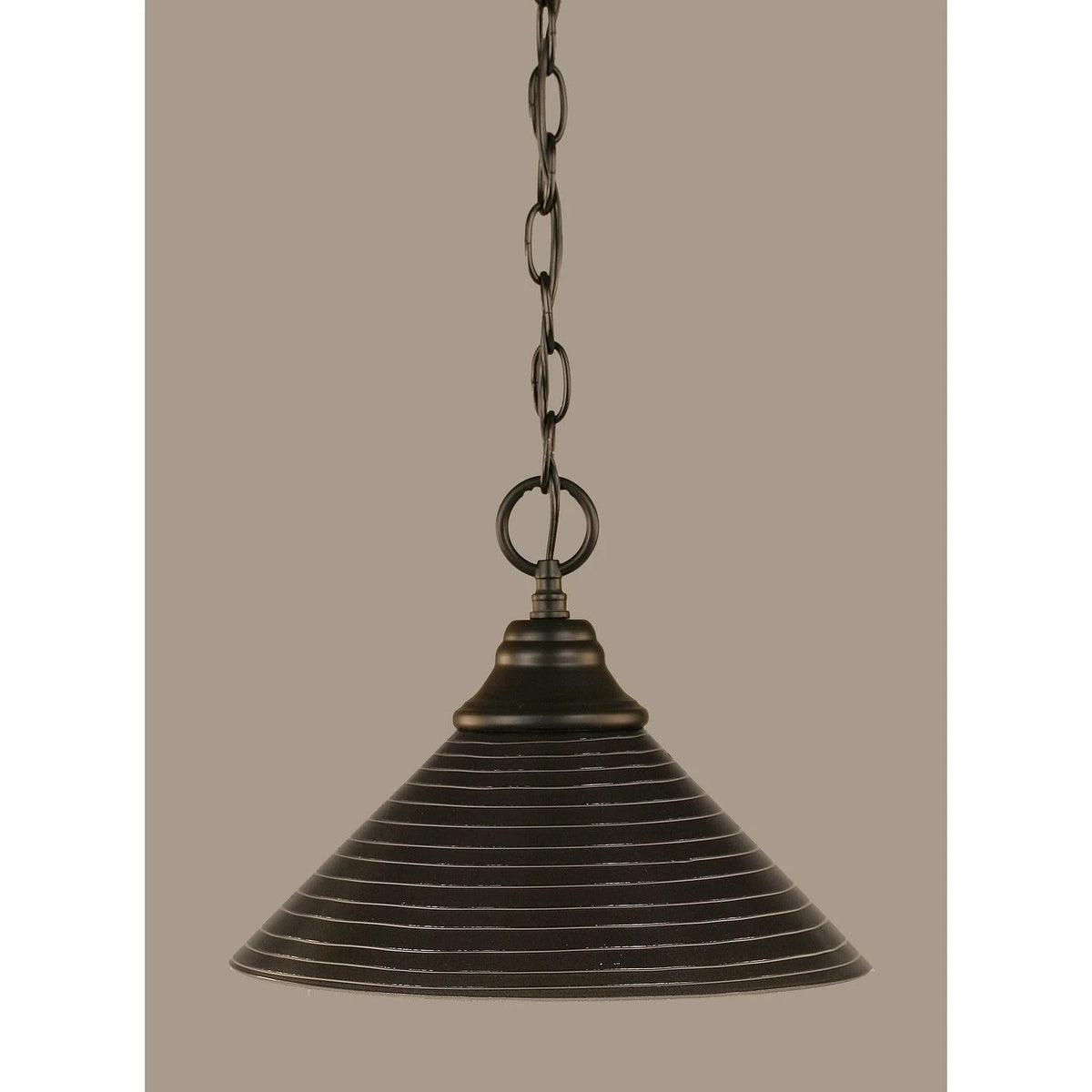 One Light Chain Hung Pendant Matte Black Finish with Gold Champagne Crystal Glass K959912