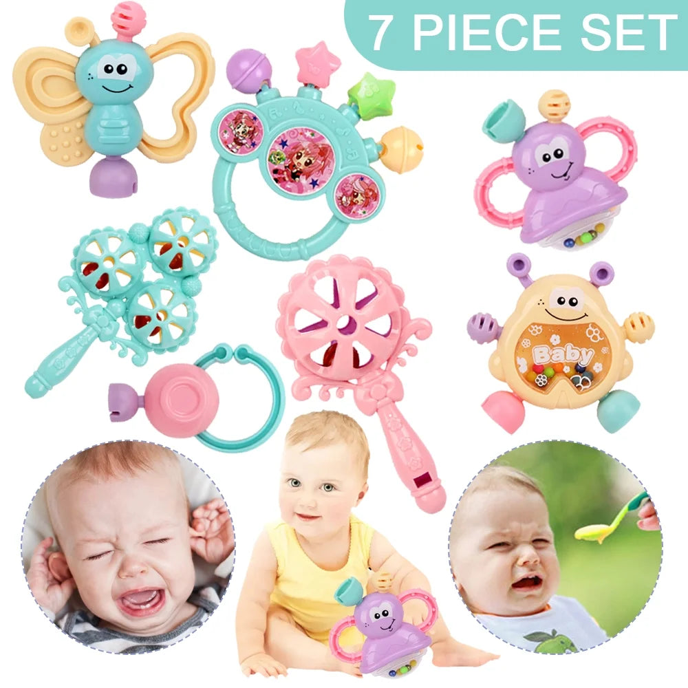 7Pcs Baby Rattles Toy Set E95508