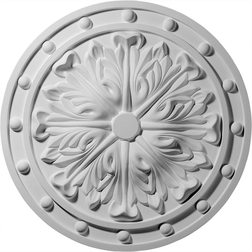 Acanthus Leaf Ceiling Medallion, Hand-Painted Bronze Blue O1292