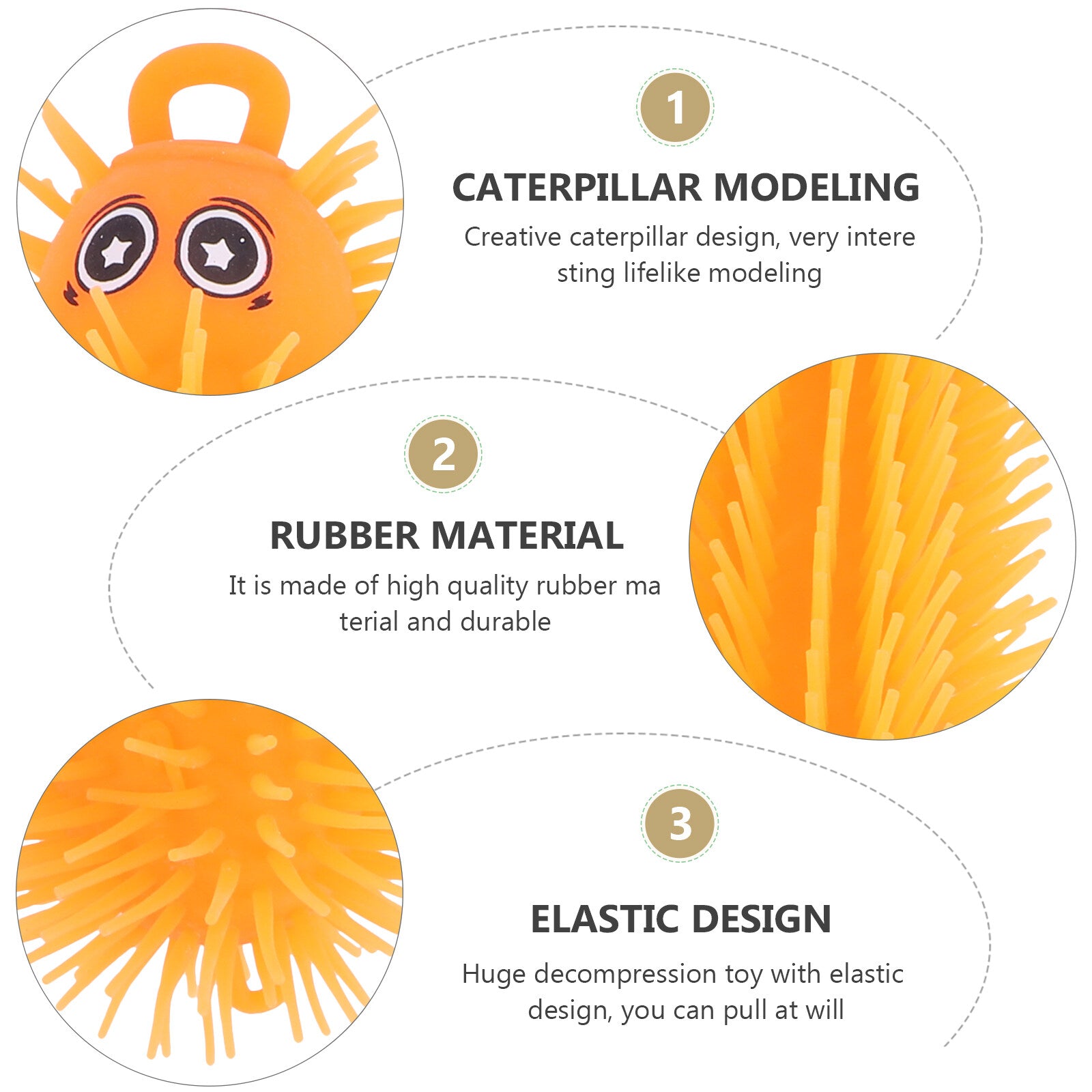 Flashing Inflatable Rubber Caterpillar Toy J897220
