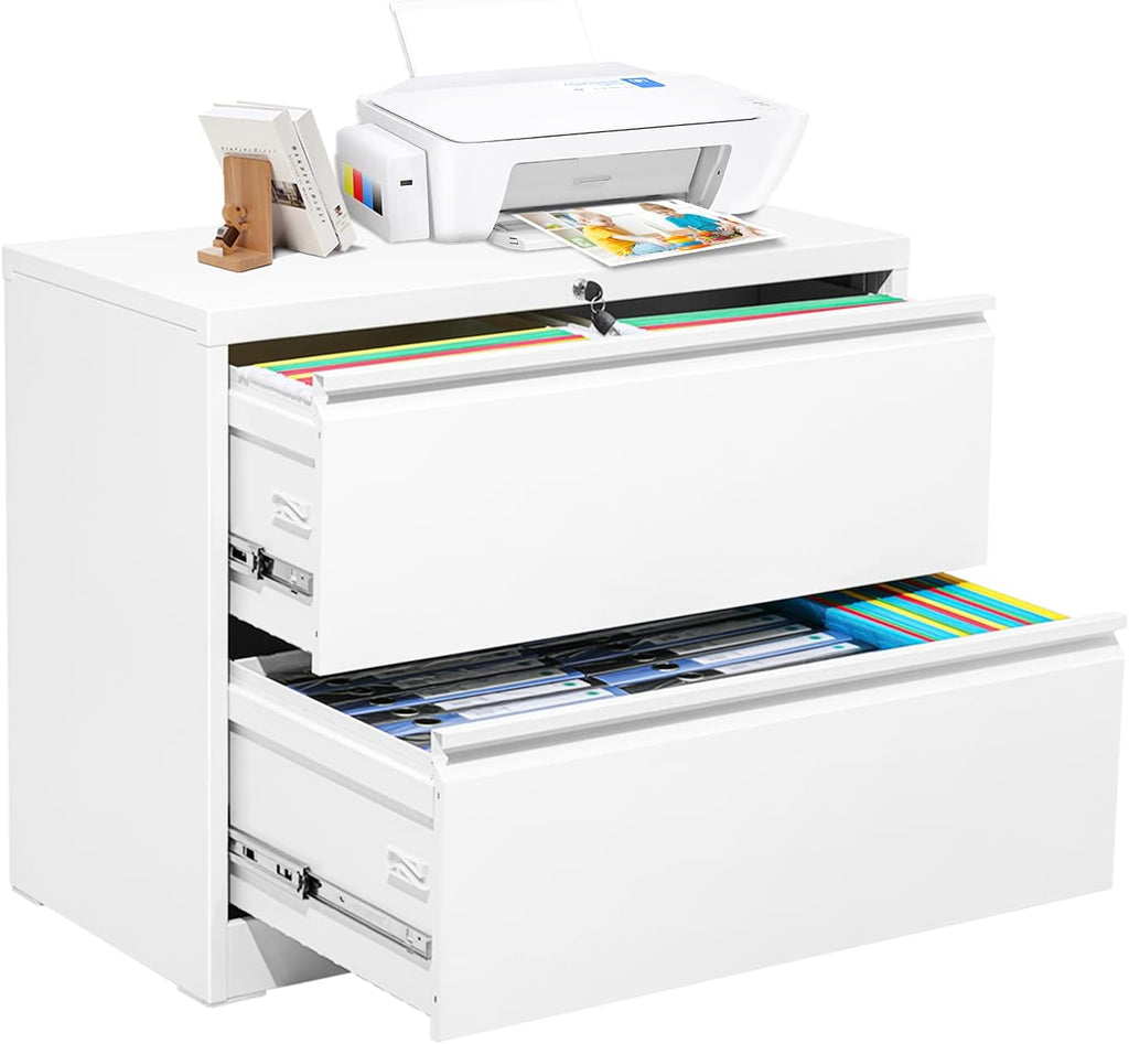 Black Metal 2 Drawer Lateral File Cabinet L3309