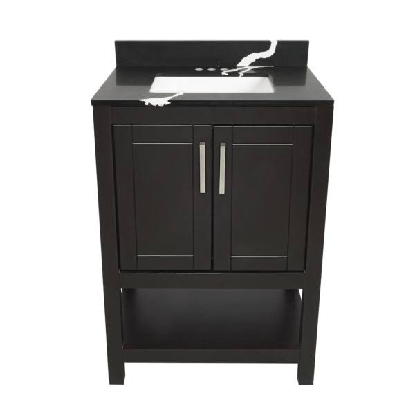 Espresso Bath Vanity with Cultured Marble Top with Backsplash I42727