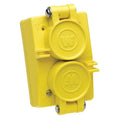 Wet Location Straight Blade Receptacle, Duplex Flip Lid, Female, 3 Wires, 2 Poles, NEMA 6-20 U183