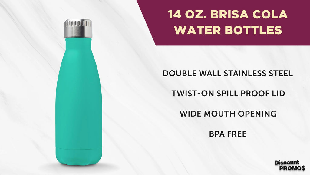 Mint 14 oz. Stainless Steel Double Wall Water Bottles Set of 6 K763245