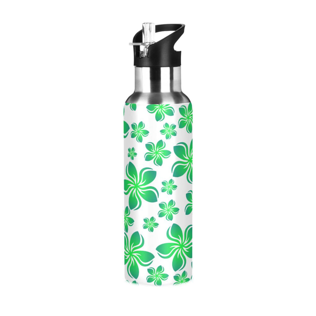 Green Stainless Steel Insulated Water Bottle with Straw Lid D71482