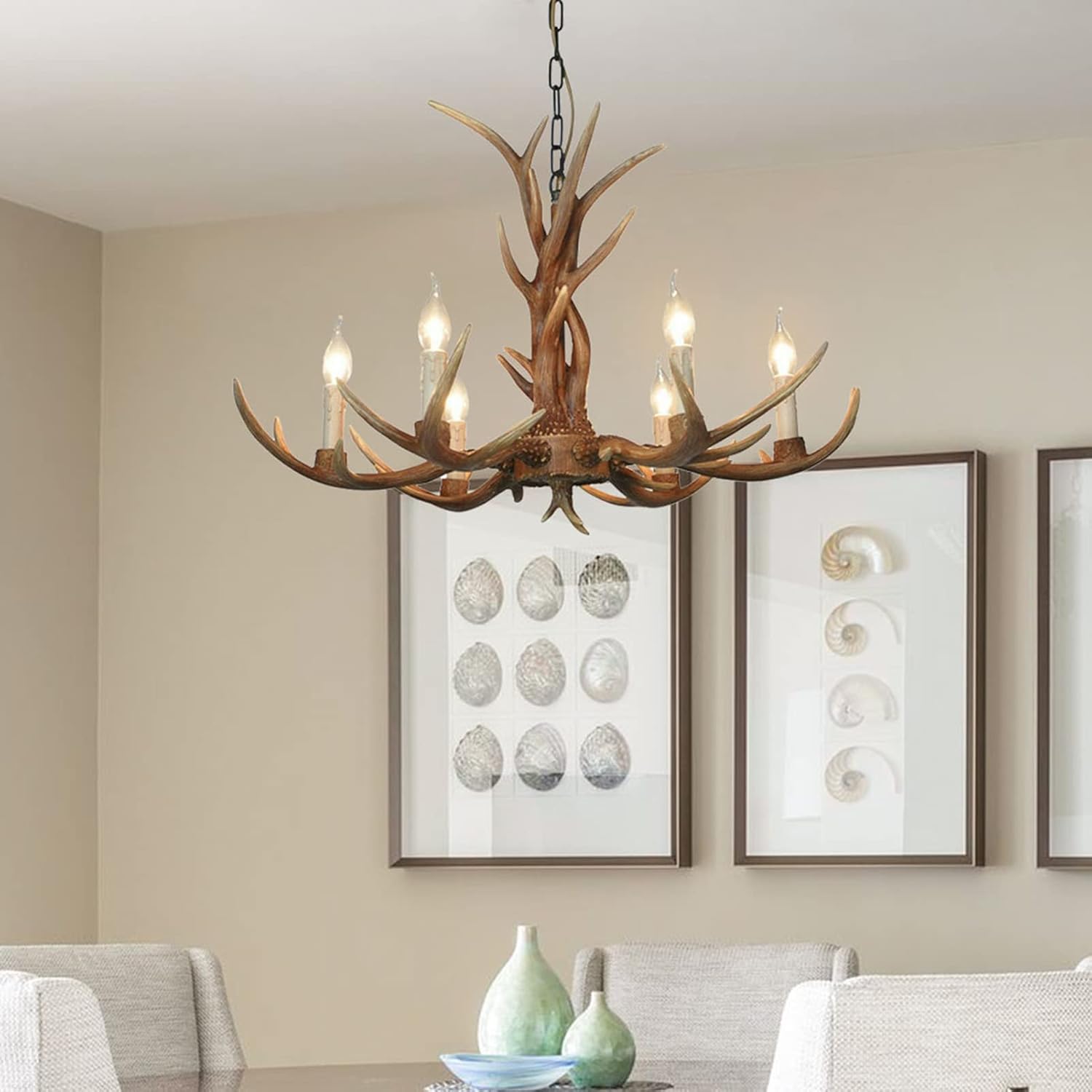 Brown Antler Ceiling Chandelier V94922