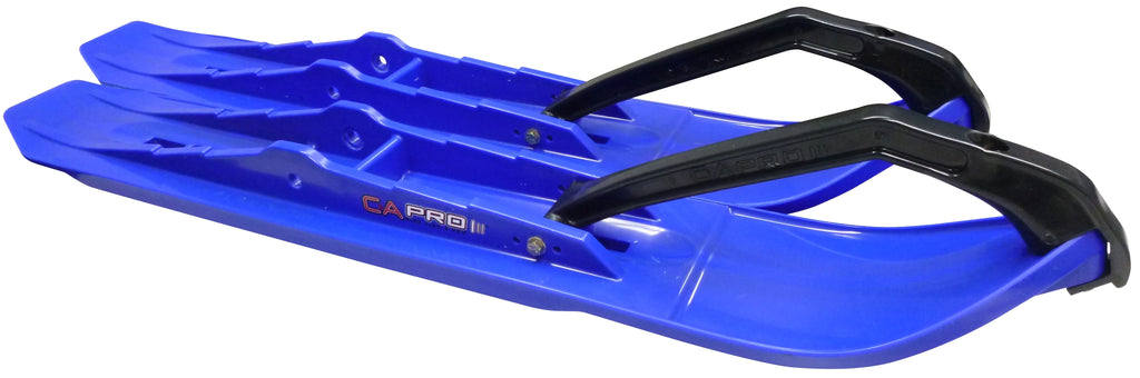 Blue XCS Snowmobile Skis with 10" Round Bars Complete Kit P25548