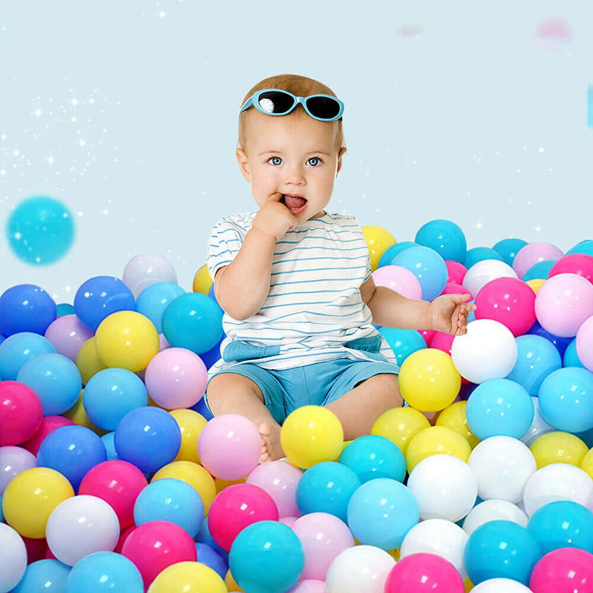 50pcs Colorful Plastic Ball Pit Balls Crush Proof Ocean Ball G323799