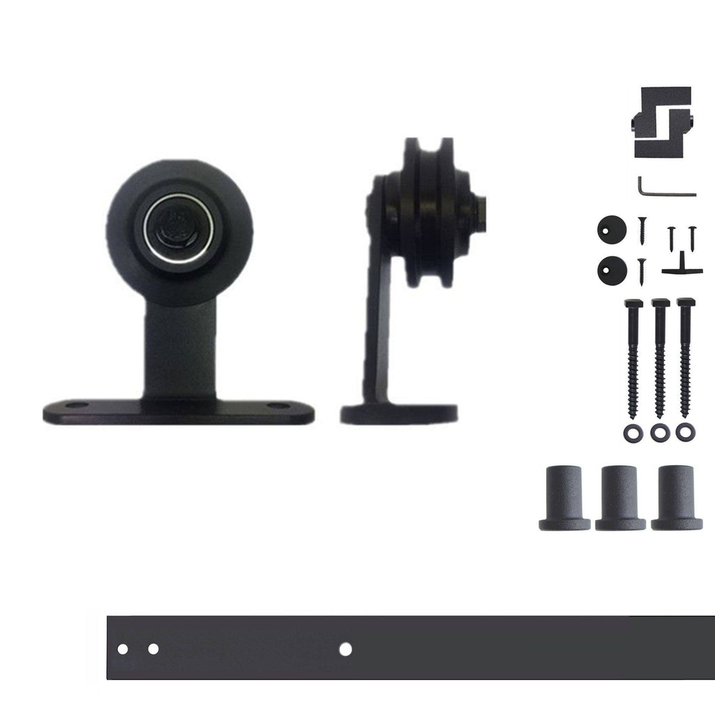 Black Sliding Barn Door Hardware Kit Q6493