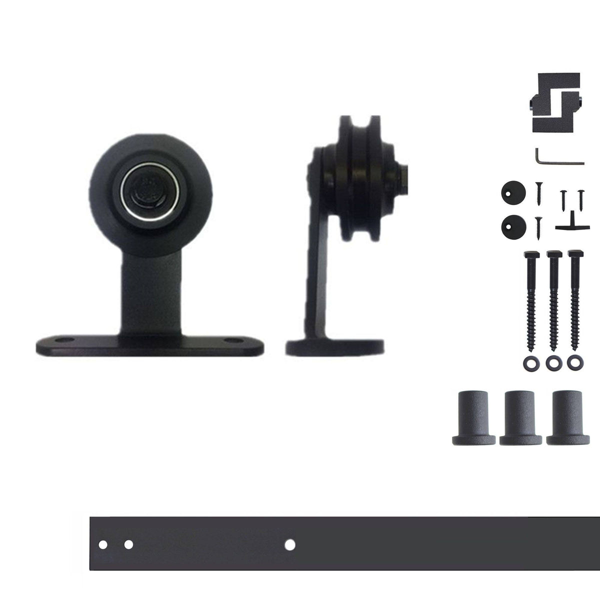 Black Sliding Barn Door Hardware Kit Q6493