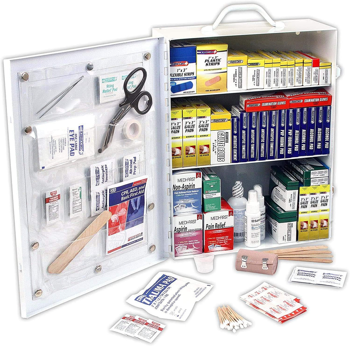 4 Shelf Extra Wide First Aid Cabinet, 1,063 Pieces X9959