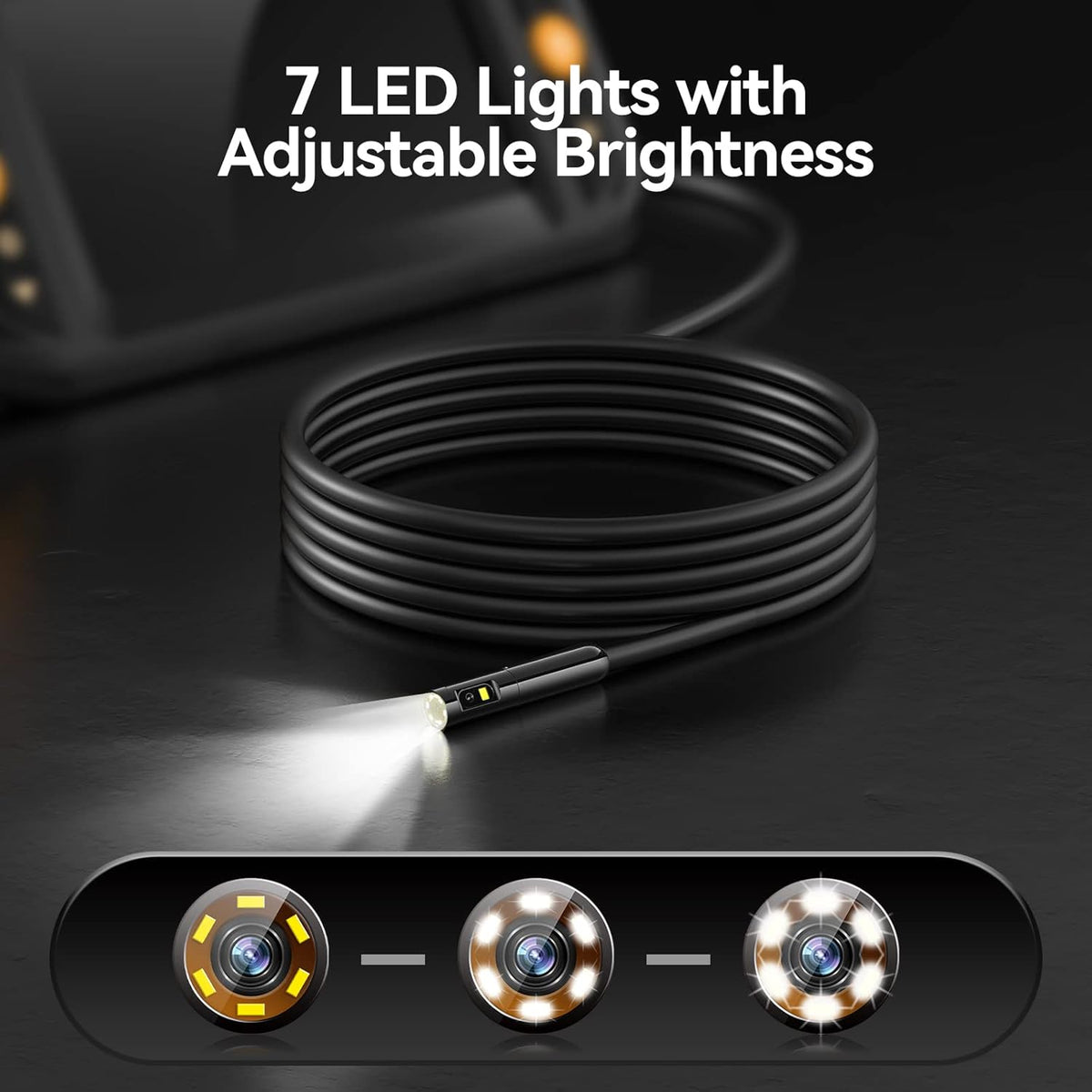 Dual Lens Endoscope with Light Flexible Snake Probe (16.5ft) K8802