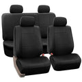 Black Faux Leather Split Bench Car Seat Covers Full Set H83835