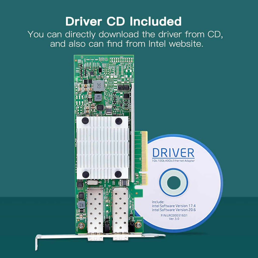 Dual SFP+ Ports PCI-E X 8 Fiber to Ethernet Server Adapter X57562