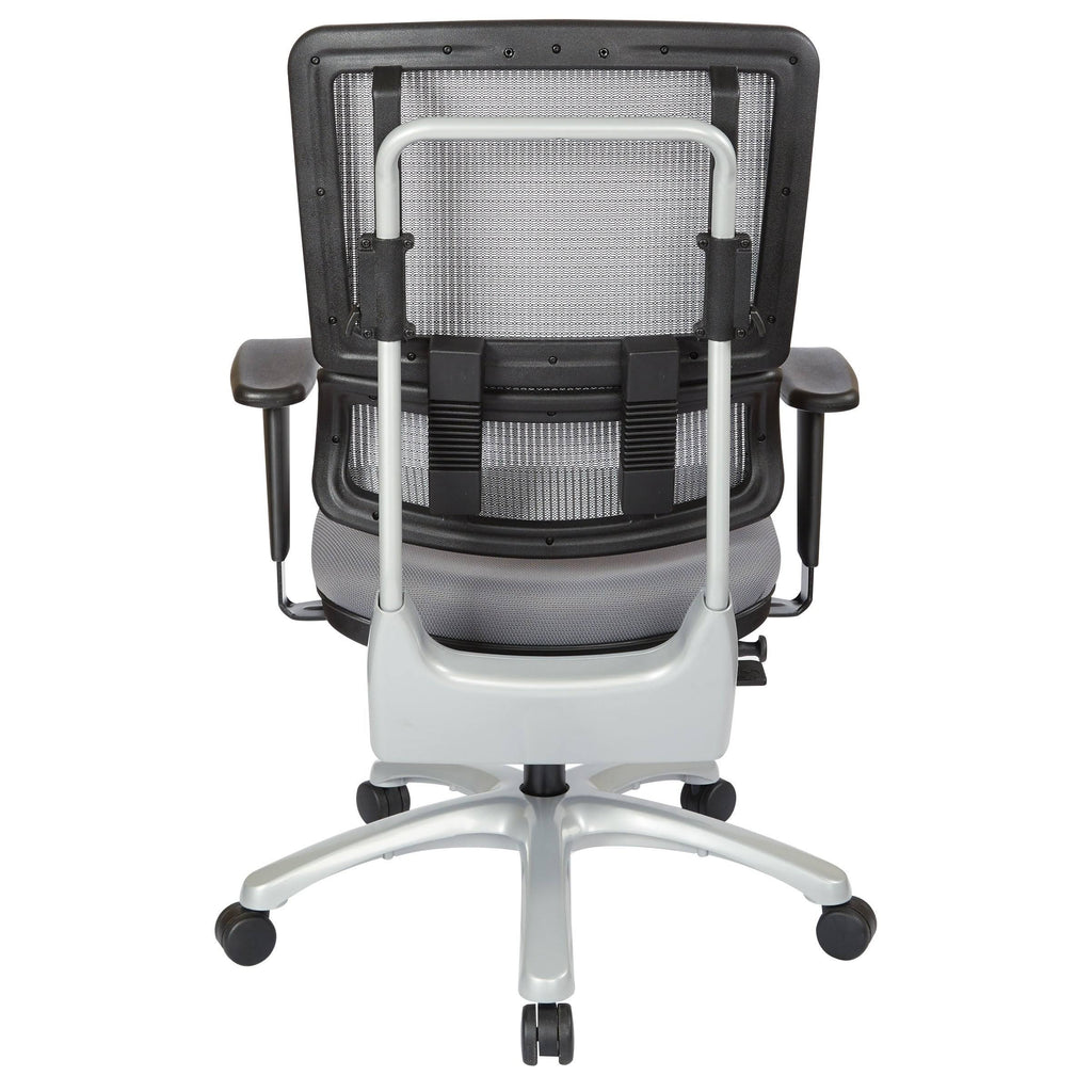Grey Mesh Back Chair with Silver Base, Orange O94345
