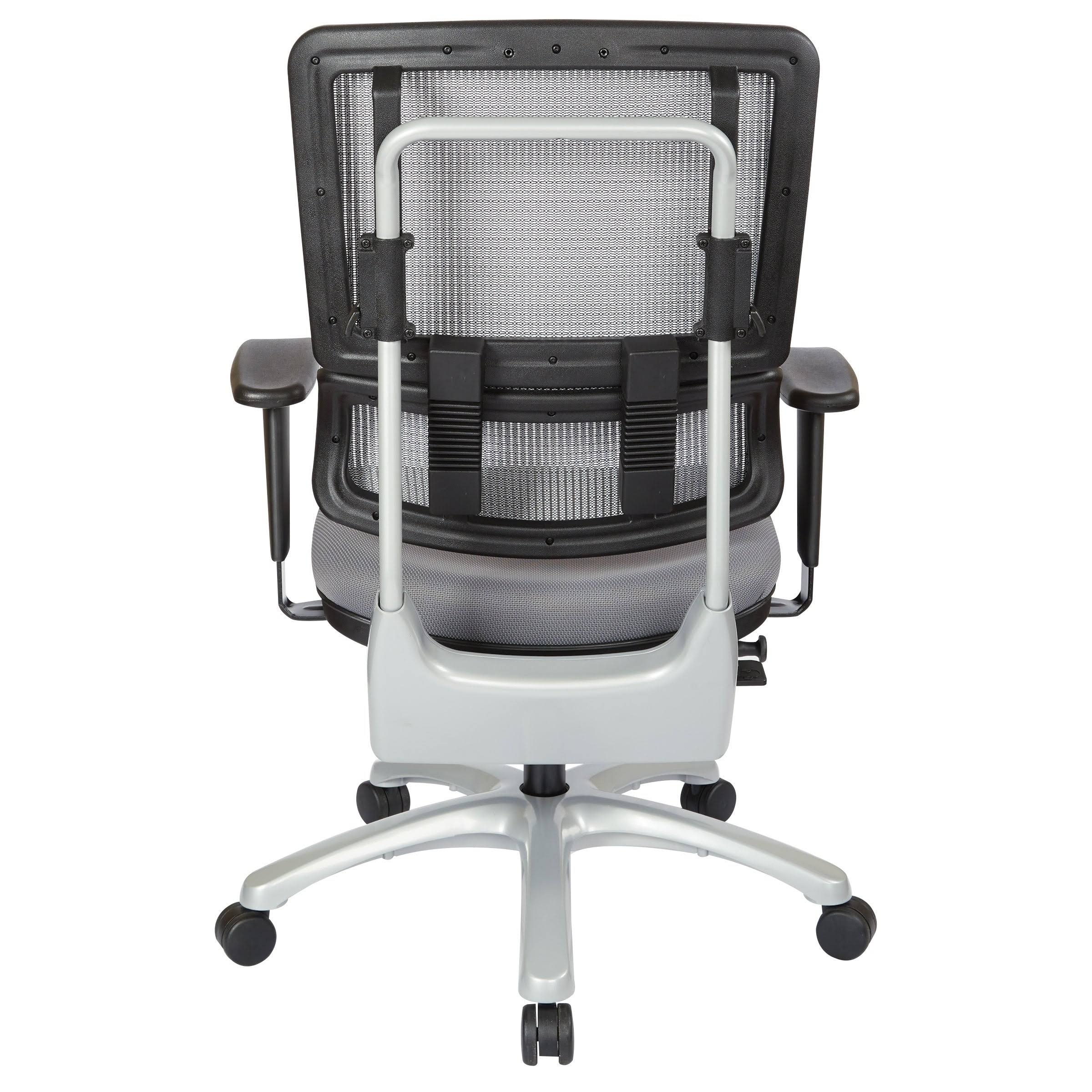 Grey Mesh Back Chair with Silver Base, Orange O94345