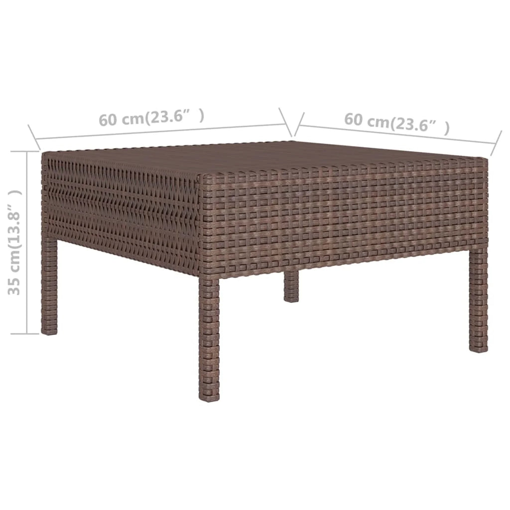12 Piece Brown Poly Rattan Sectional Outdoor Furniture Set R873