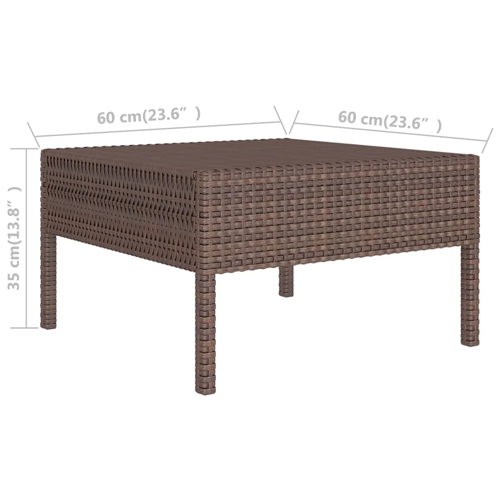 12 Piece Brown Poly Rattan Sectional Outdoor Furniture Set R873