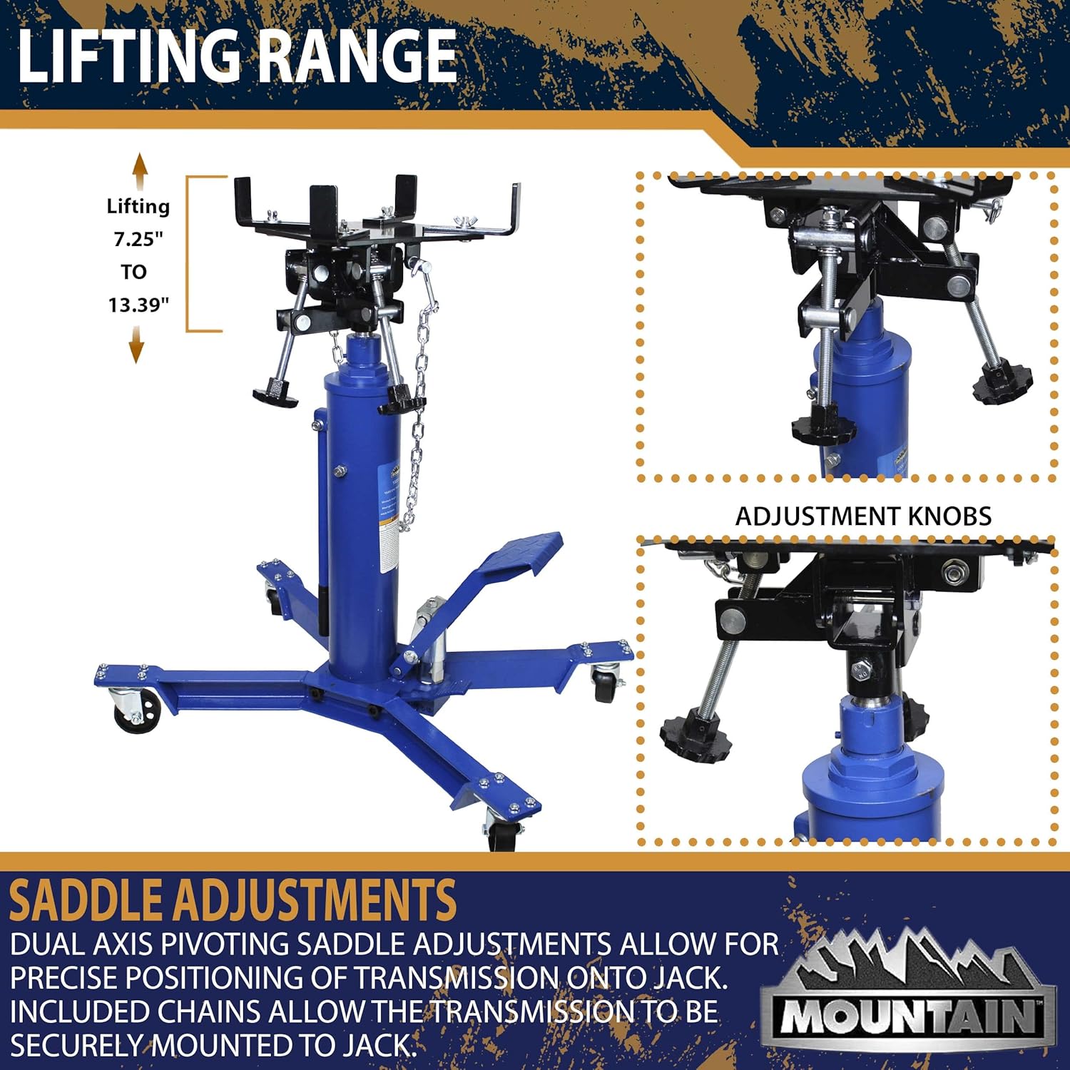 1,000 Lb. Two Stage Hydraulic Telescopic Transmission Jack S8716