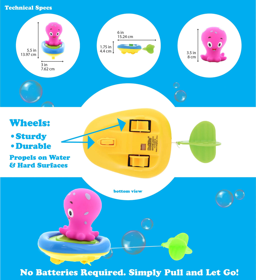 Sea Life Boat Racers Bundle Set of 4 Bath Toy X17313