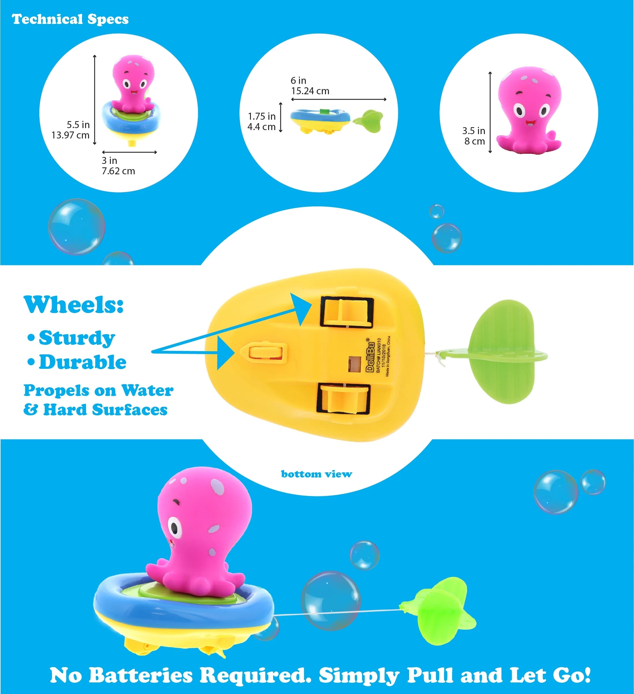 Sea Life Boat Racers Bundle Set of 4 Bath Toy X17313