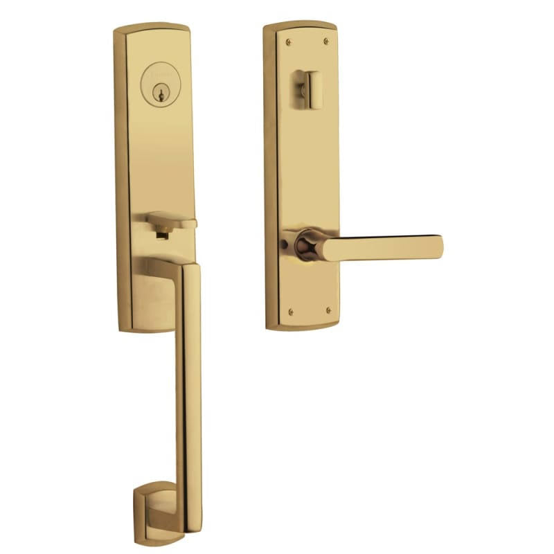Lifetime Polished Brass Dummy Entry Handleset E575