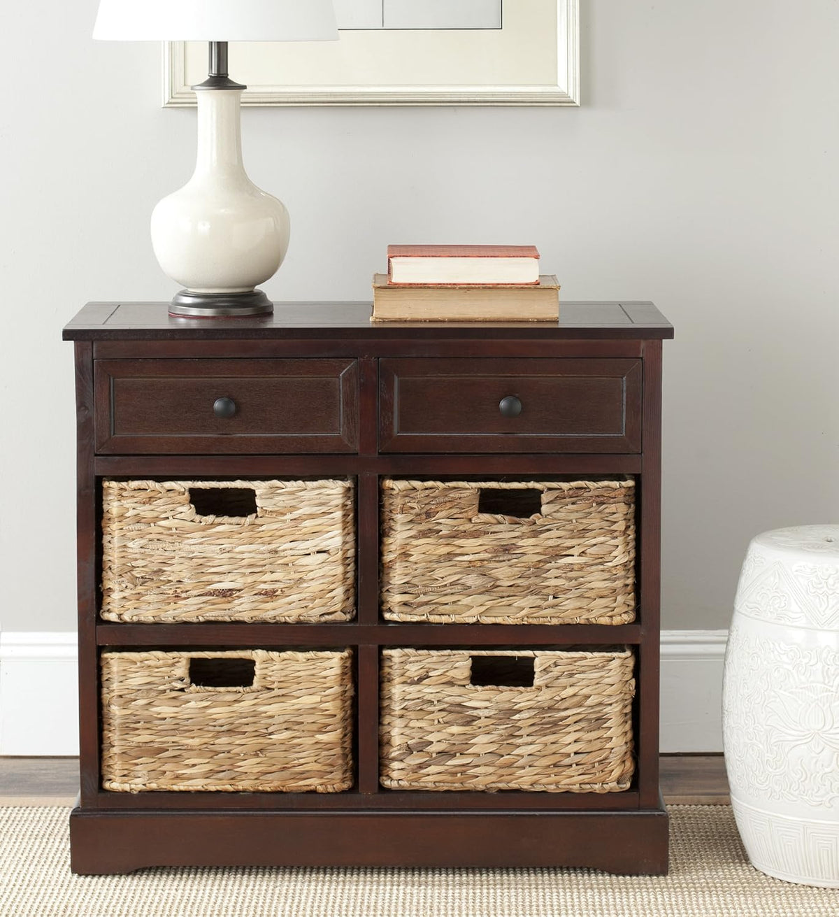 Brown Wicker Basket Storage Unit B40817