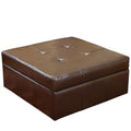 Leather Storage Ottoman in Brown Y6241