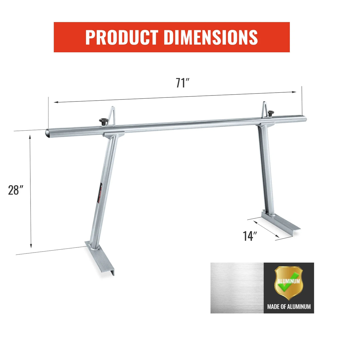 Extendable Aluminum Pick-Up Truck Ladder Rack K710286