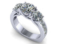 CZ 3 Stone Ring 2.50ctw 10k White Gold Size 6 A662397