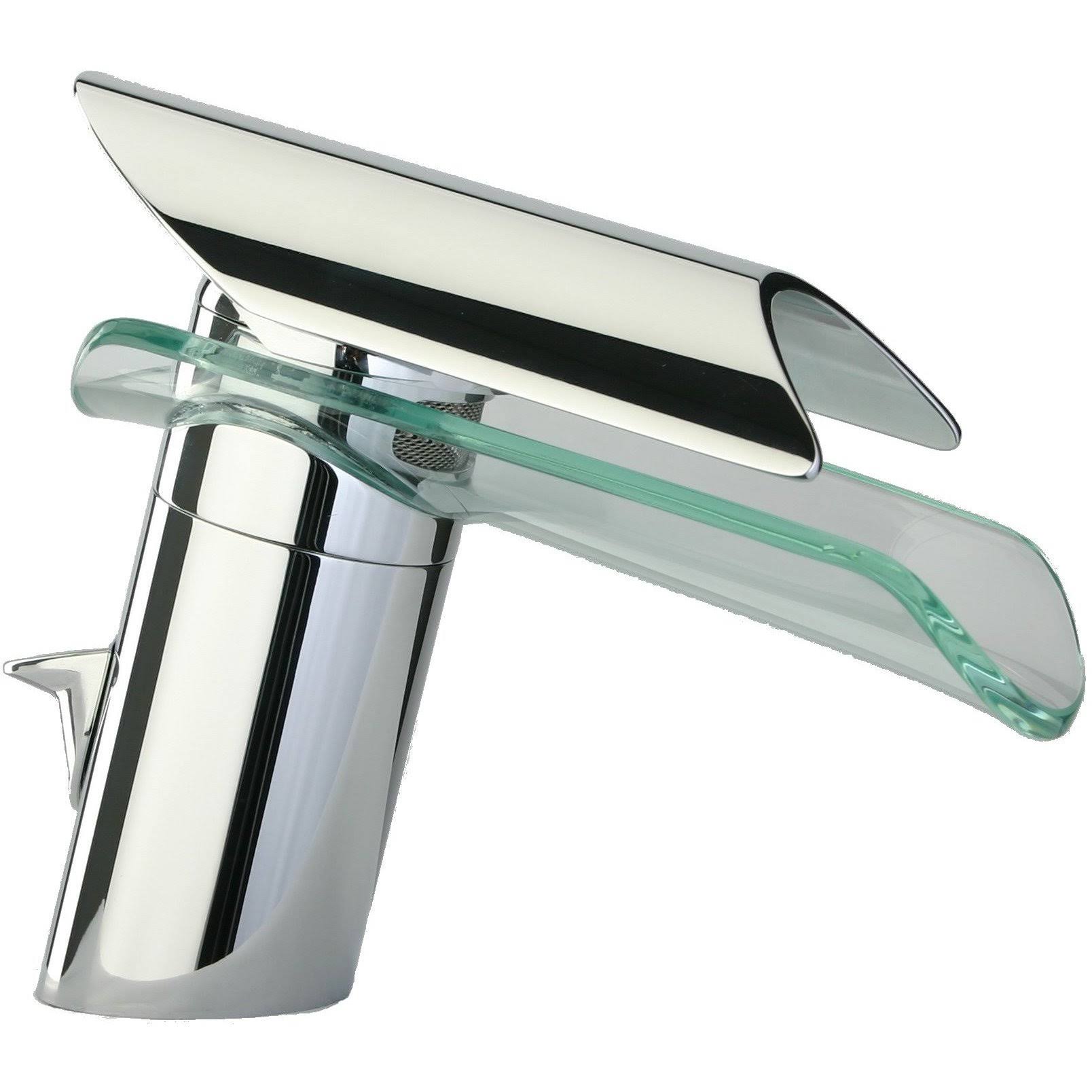 Chrome Single Handle Lavatory Faucet with Glass Spout V116