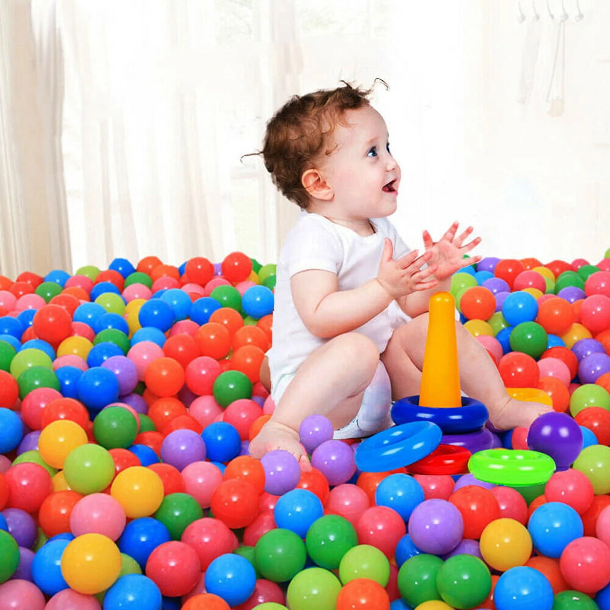 50pcs Colorful Plastic Ball Pit Balls Crush Proof Ocean Ball G323799