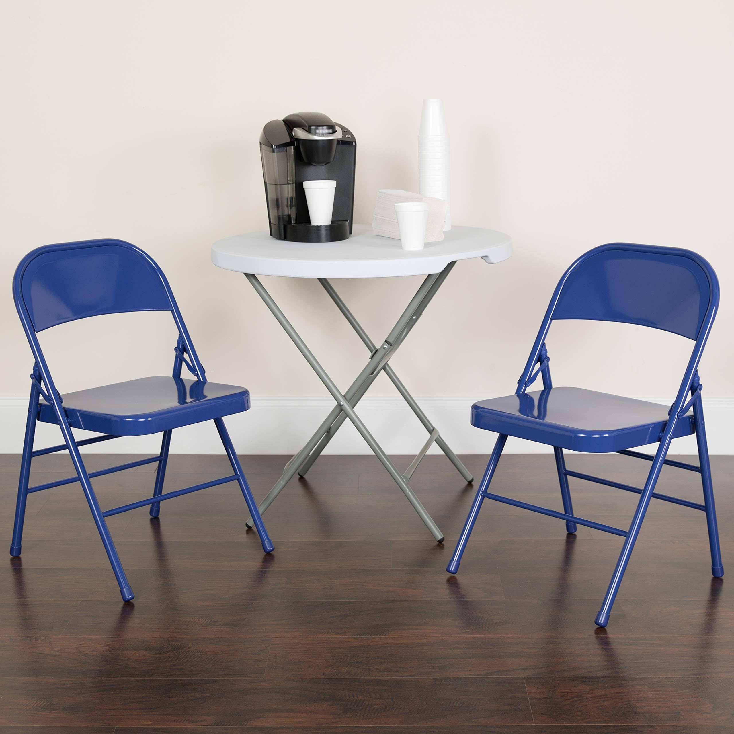Cobalt Blue Metal Folding Chair M752