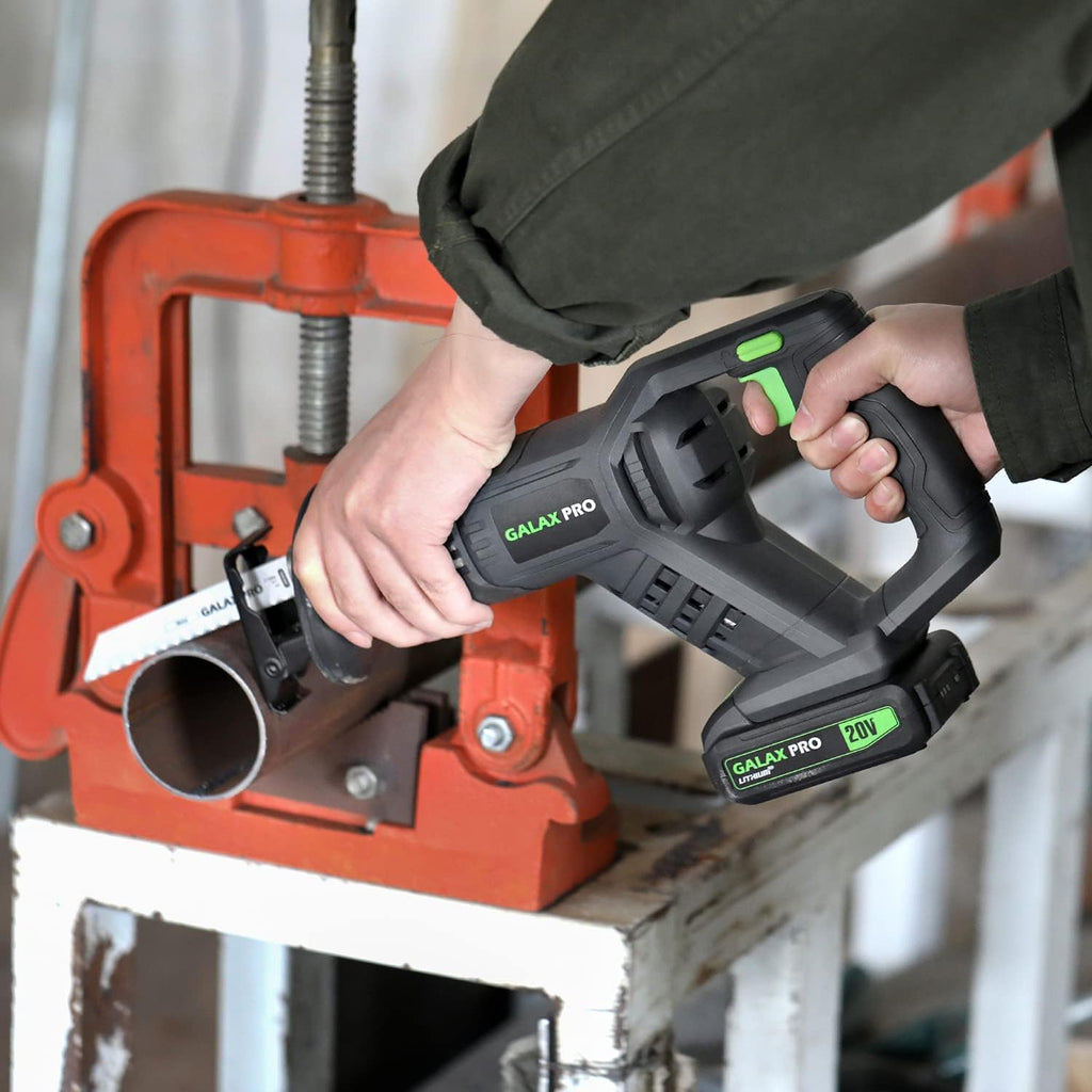 Cordless Reciprocating Saw with 20V 2.0Ah Battery, 6-inch Wood and Metal Saw Blades G9075