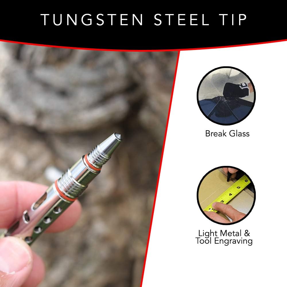 Titanium Tactical Pen with Tungsten Tip and Fisher Ink D614