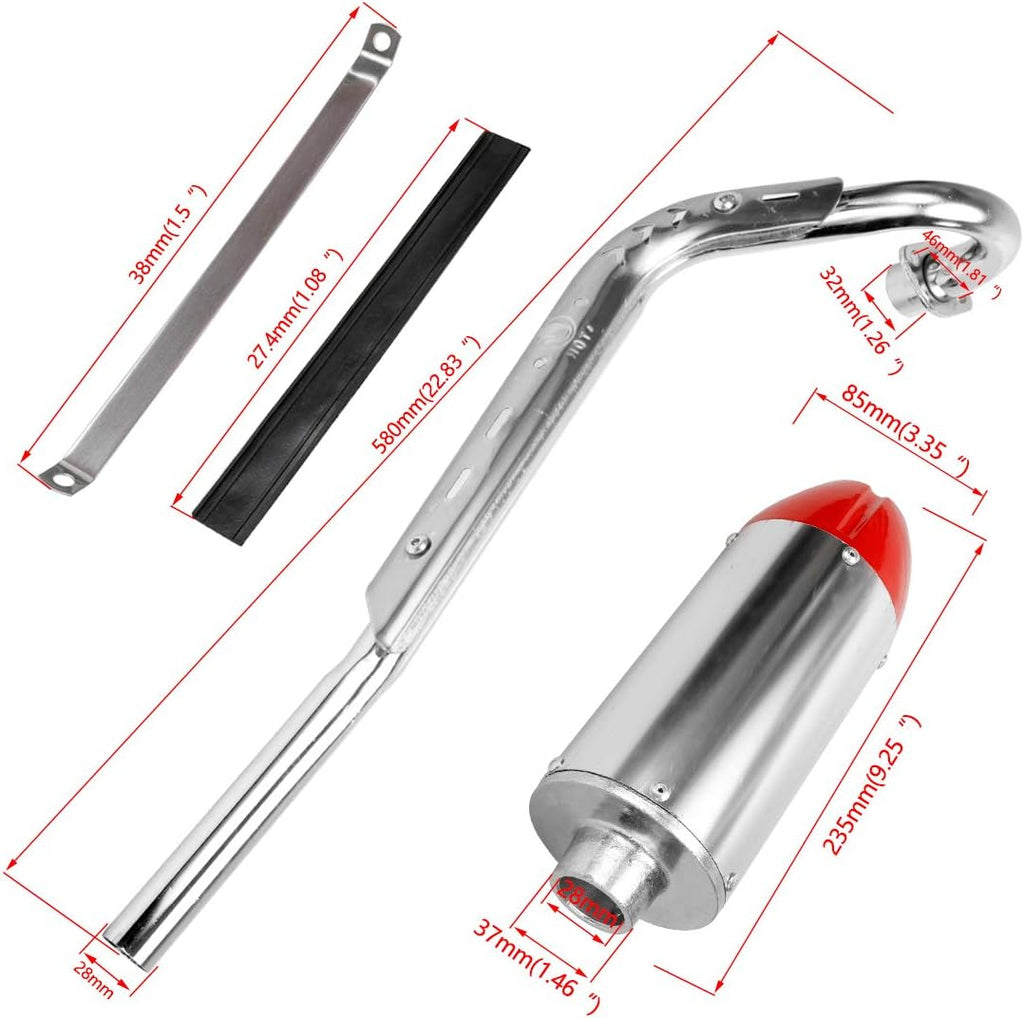 Red Pack of 2 Exhaust Muffler Silencer Pipe Assembly Kit P181514