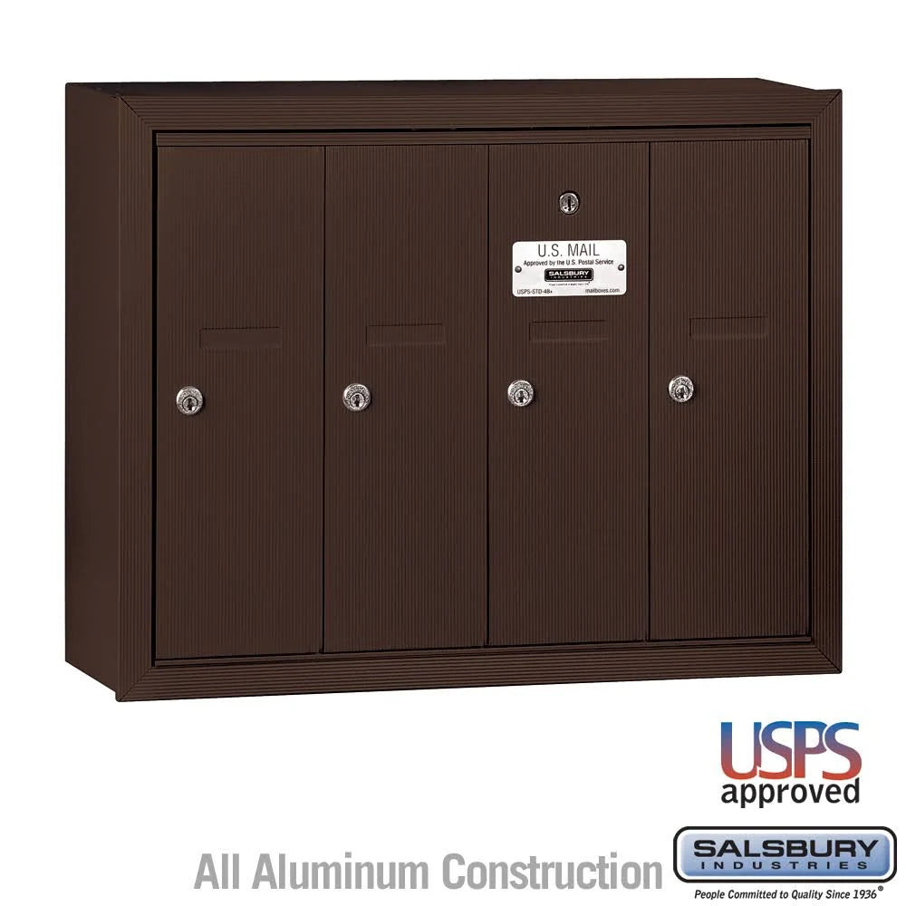 Bronze-Vertical Mailbox, Surface Mounted, 4 Doors L500183