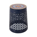 Multicolor Round Marble End Table X3567