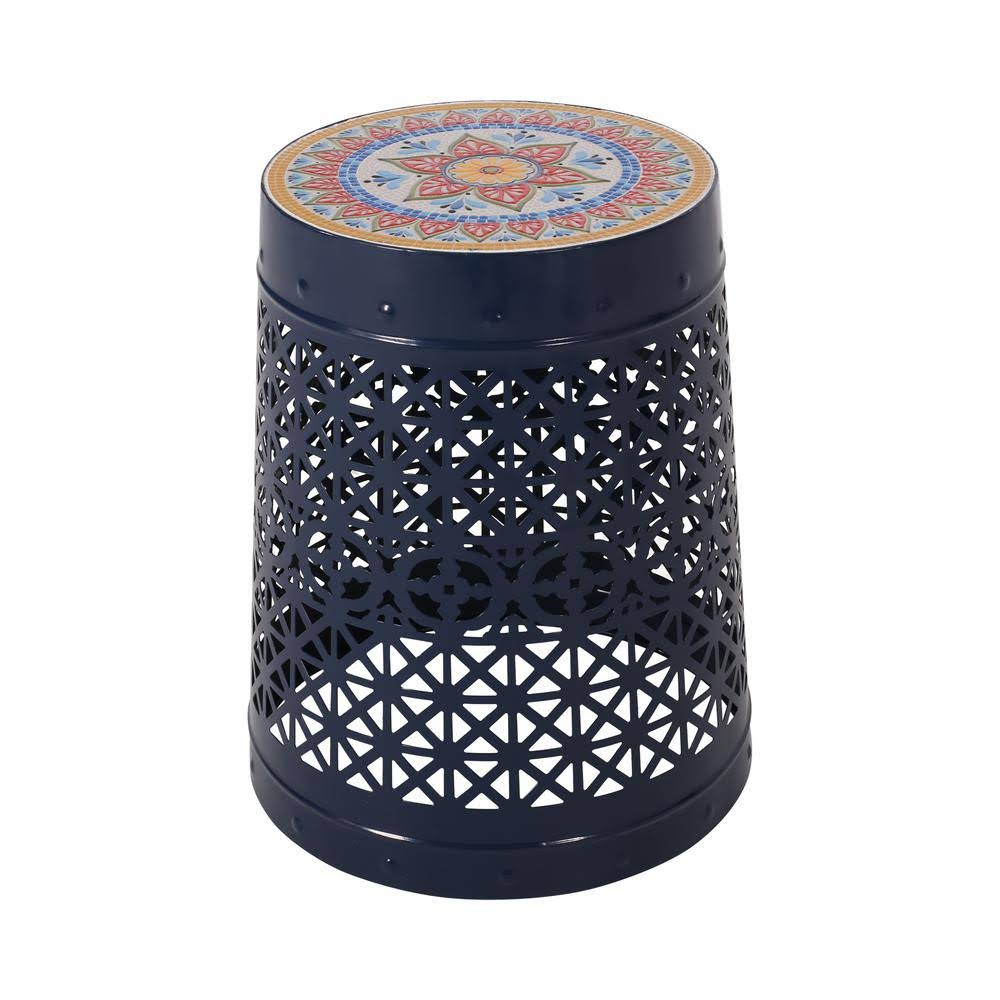 Multicolor Round Marble End Table X3567